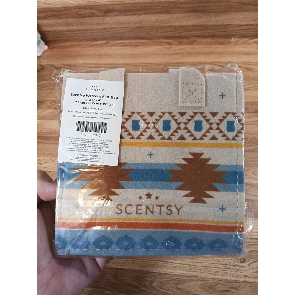 Scentsy Small Felt Tote Bag Western Themed NWT
